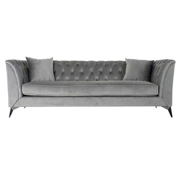3-Seater Sofa DKD Home Decor Polyester Metal Light Grey (230 x 88 x 81 cm)