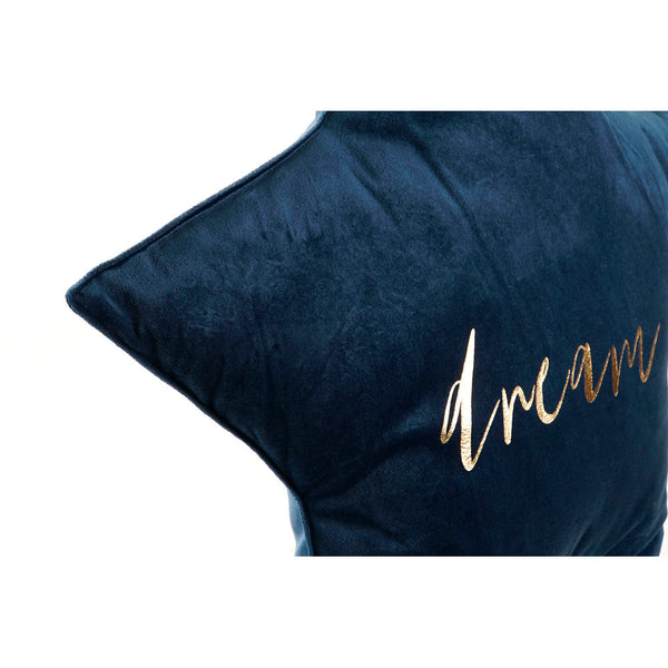 Cushion DKD Home Decor Star Blue Polyester Golden (2 pcs) (50 x 10 x 50 cm)