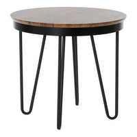 Side Table DKD Home Decor Steel MDF Wood (48 x 48 x 44 cm)