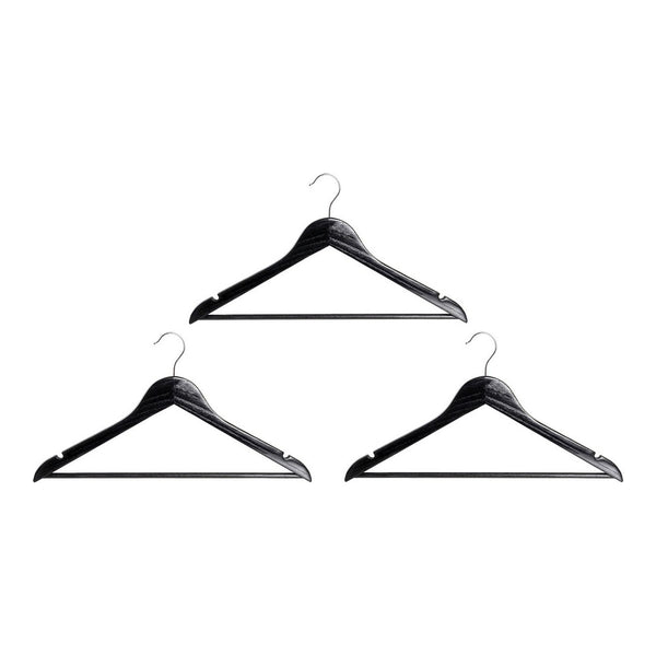 Set of Clothes Hangers DKD Home Decor Black Wood Metal (45 x 1.3 x 22 cm) (3 pcs)
