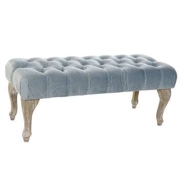 Bench DKD Home Decor Polyester Sky blue Pinewood (90 x 41 x 40 cm)
