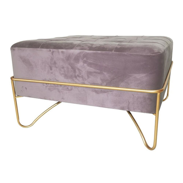 Bench DKD Home Decor Pink Polyester Foam Metal Golden MDF Wood (80 x 80 x 47 cm)