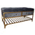 Bench DKD Home Decor Grey Polyester Metal Golden (100 x 48 x 48 cm)