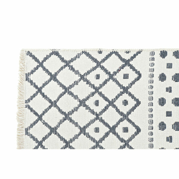 Tappeto DKD Home Decor Bianco Poliestere Cotone Grigio Scuro (160 x 230 x 1 cm)