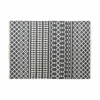 Tapis DKD Home Decor Blanc Polyester Coton Gris foncé (160 x 230 x 1 cm)