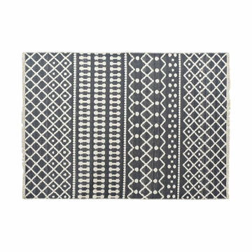 Carpet DKD Home Decor White Polyester Cotton Dark Grey (160 x 230 x 1 cm)