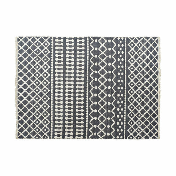 Carpet DKD Home Decor White Polyester Cotton Dark Grey (160 x 230 x 1 cm)