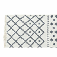 Tapis DKD Home Decor Blanc Polyester Coton Gris foncé (200 x 290 x 1 cm)