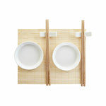 Sushi Set DKD Home Decor Bamboo Plastic Stoneware White Natural Oriental 28,8 x 19,8 x 3 cm (7 Pieces) (28,8 x 19,8 x 3 cm)