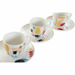 Piece Coffee Cup Set DKD Home Decor Abstract 80 ml White Multicolour