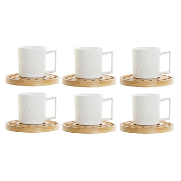 Piece Coffee Cup Set DKD Home Decor Porcelain Bamboo Mandala (75 ml) (6 pcs)