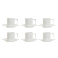 Piece Coffee Cup Set DKD Home Decor Porcelain Bamboo (6 pcs) (90 ml)