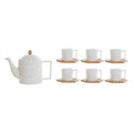 Coffee Set DKD Home Decor Porcelain Bamboo (90 ml) ((14 pcs))