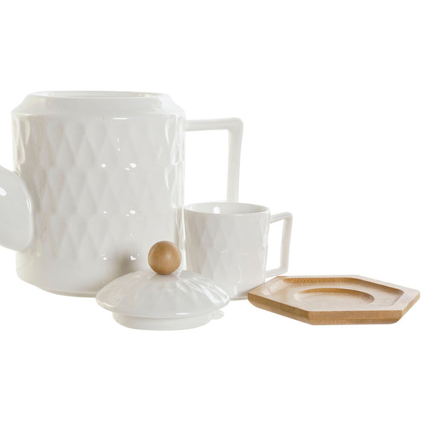 Coffee Set DKD Home Decor Porcelain Bamboo (90 ml) ((14 pcs))