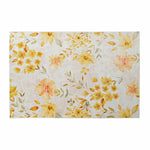 Carpet DKD Home Decor Yellow White Polyester Cotton Flowers (120 x 180 x 0.5 cm)
