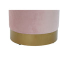 Footrest DKD Home Decor Pink Velvet Golden Metal Polyester (35 x 35 x 40 cm)