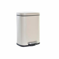 Rubbish Bin DKD Home Decor Matt 21 x 15 x 29,5 cm Metal Cream 5 L Basic