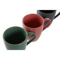 Ensemble de 4 mugs DKD Home Decor Rose Vert Gris foncé 300 ml Grès