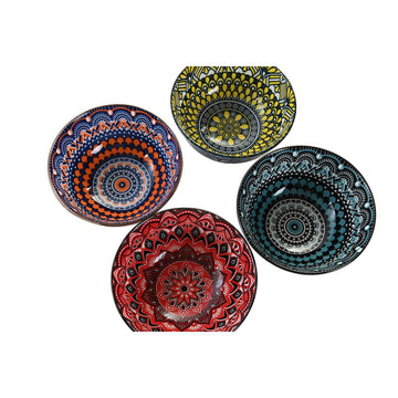 Set za suši DKD Home Decor 34 x 34 x 6,5 cm Pisana Mandala Gres Orientalsko (12 kosov)