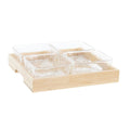 Snack tray DKD Home Decor 21 x 21 x 6 cm Crystal Natural 280 ml