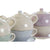 Teapot DKD Home Decor Blue White Green Lilac Dolomite 750 ml (3 Units)