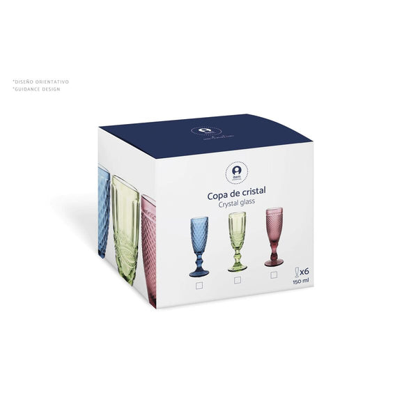 Set of cups Home ESPRIT Crystal 150 ml (6 Units)