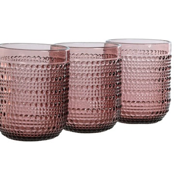 Set of glasses Home ESPRIT Pink Crystal 240 ml (6 Units)