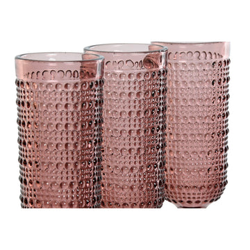Set of cups Home ESPRIT Pink Crystal 150 ml (6 Units)