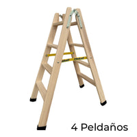 4-step folding ladder Plabell Wood 114 x 31/48 cm