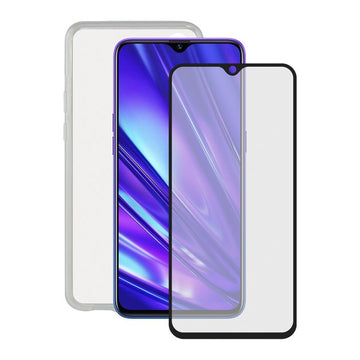 Tempered Glass Mobile Screen Protector + Mobile Case Realme 5 Pro Contact
