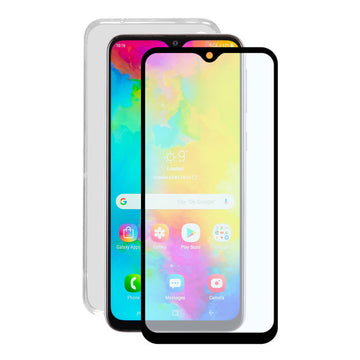 Tempered Glass Mobile Screen Protector + Mobile Case Samsung Galaxy M20 Contact