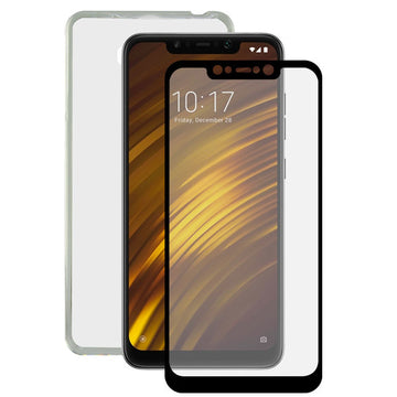 Tempered Glass Mobile Screen Protector + Mobile Case Pocophone F1 Contact