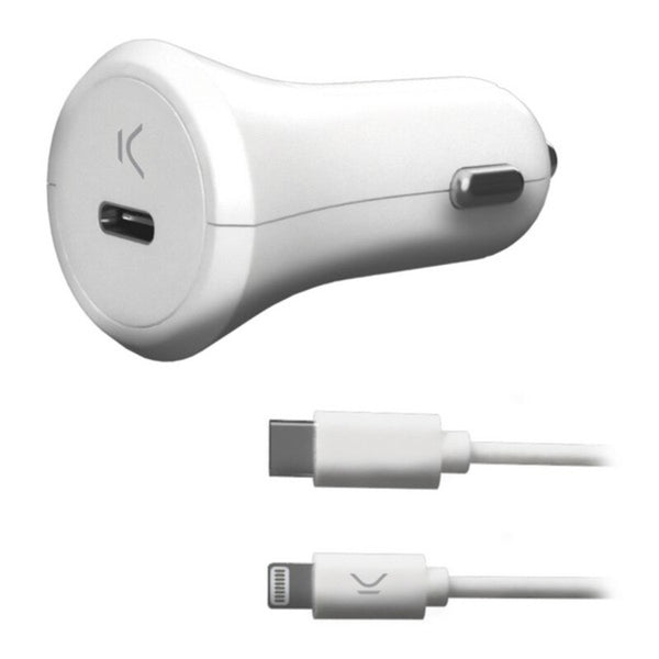 USB Car Charger KSIX MFI 18W White