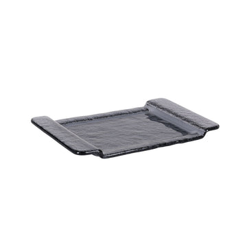 Tray Inde Black Glass 26,5 x 16 cm