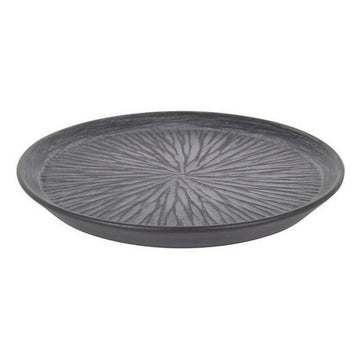 Flat plate Stoneware Lotus Porcelain Black (ø 23 x 2,5 cm)