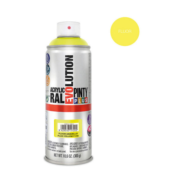 Peinture en spray Pintyplus Evolution F146 400 ml Fluorescent Jaune