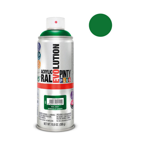 Peinture en spray Pintyplus Evolution RAL 6001 400 ml Vert émeraude