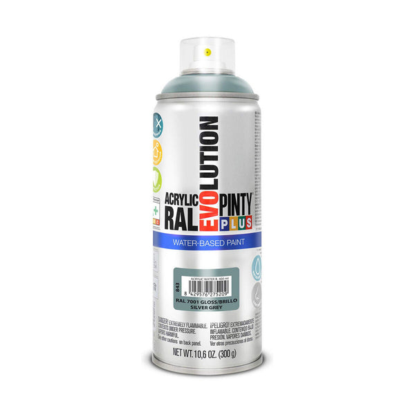 Sprej slika Pintyplus Evolution RAL 7001 400 ml Na vodni osnovi Silver Grey