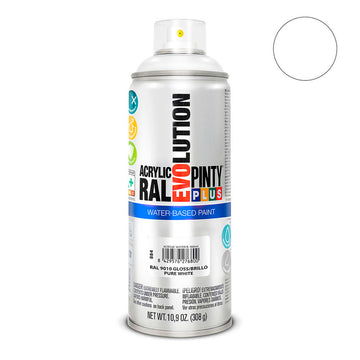 Peinture en spray Pintyplus Evolution RAL 9010 400 ml Base d'eau Pure White