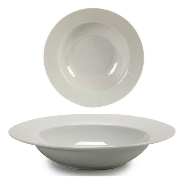 Deep Plate White Porcelain (23 x 4 x 23 cm) (Ø 23 cm)