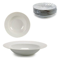 Deep Plate White Porcelain (23 x 4 x 23 cm) (Ø 23 cm)