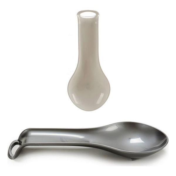 Spoon Rest White Silver Plastic (11 x 3 x 26 cm)