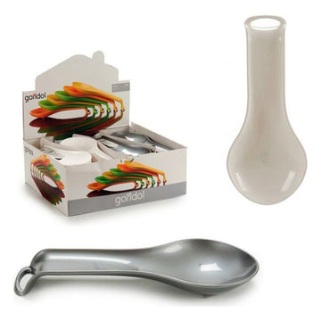 Spoon Rest White Silver Plastic (11 x 3 x 26 cm)