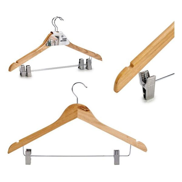 Set of Clothes Hangers Wood Metal (2 Pieces) (3 x 24,5 x 44,5 cm)