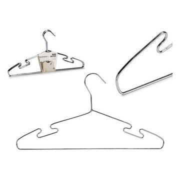 Set of Clothes Hangers Silver Steel (6 Pieces) (1,5 x 20,5 x 40 cm)