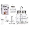 Salt and pepper set Metal Glass Stainless steel (2 Pieces)