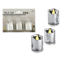 LED Candle (3 Pieces) Silver