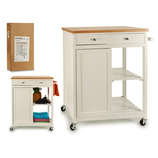 Kitchen Trolley White (44 x 88 x 82	 cm)