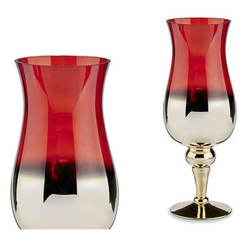 Candleholder Red Crystal Gold (13 x 35 x 13 cm)