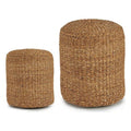 Pouffe Brown Cotton Esparto grass (39 x 43 x 39 cm)